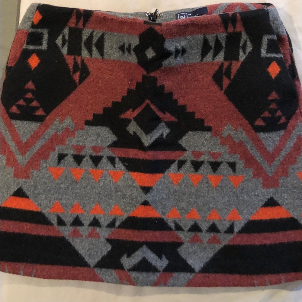 Tribal print wool skirt